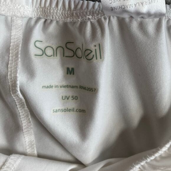 San Soleil Shorts Medium 50 UV Pull On Stretch Elastic Pocket White Athletic - Picture 8 of 15